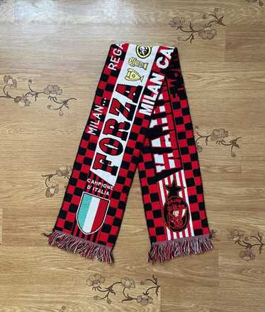 AC Milan Vintage Football Soccer Scarf Bufanda Sciarpa Rossoneri ACM 1899  Red Black Adult Mens Made in Italy 