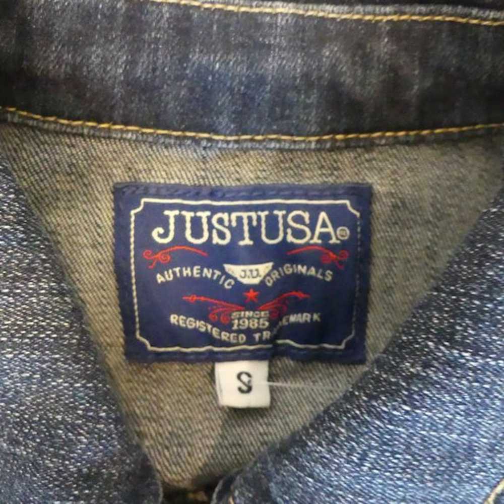 Vintage Just USA Vintage Navy Blue Small Denim Ve… - image 3