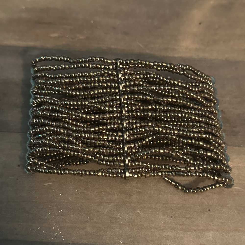 Other Multi strand metallic gold seed bead stretc… - image 3