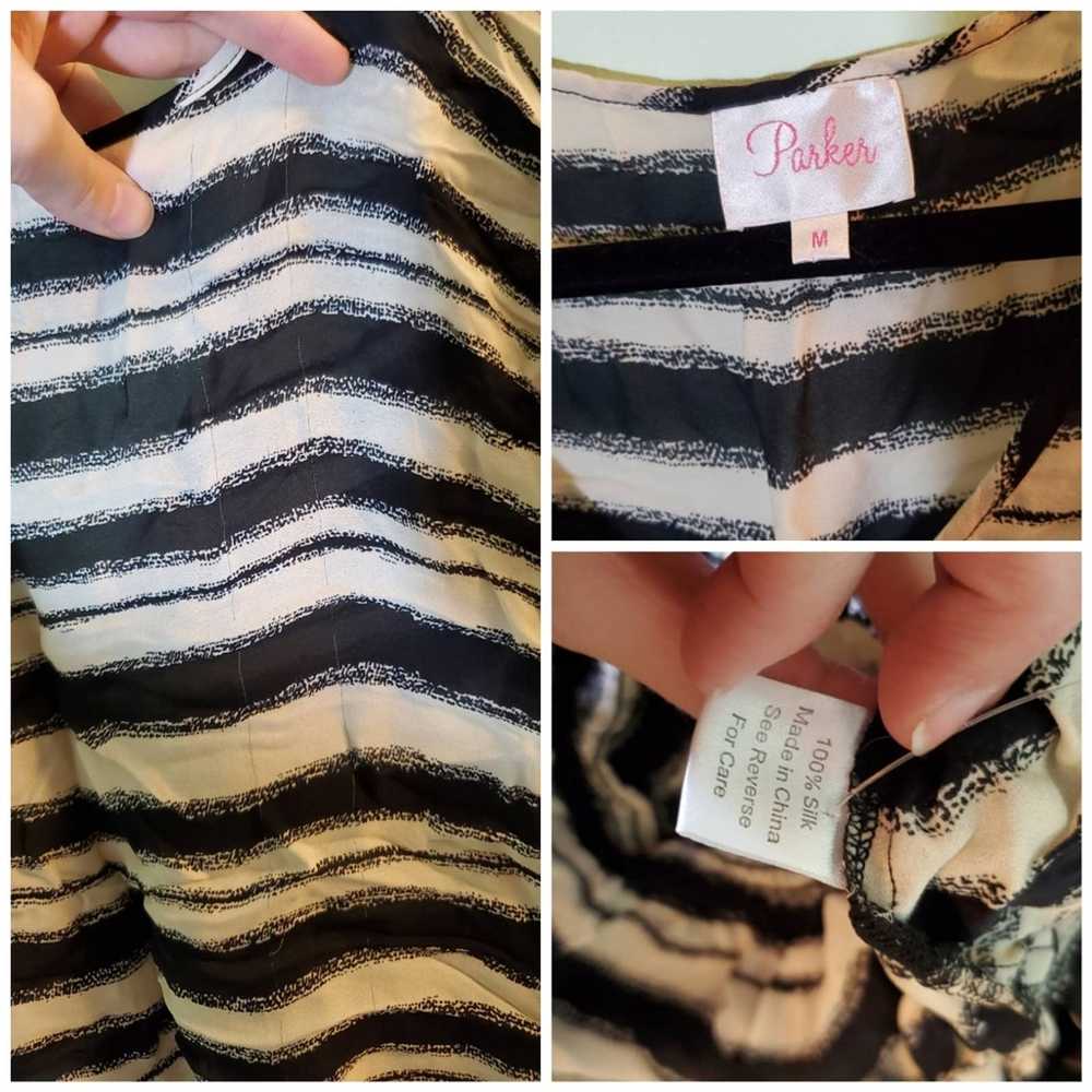 Parker Parker Cute Striped Silk Blouse - image 4