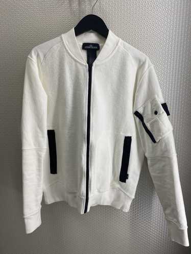 Stone Island Shadow Project White wool bomber