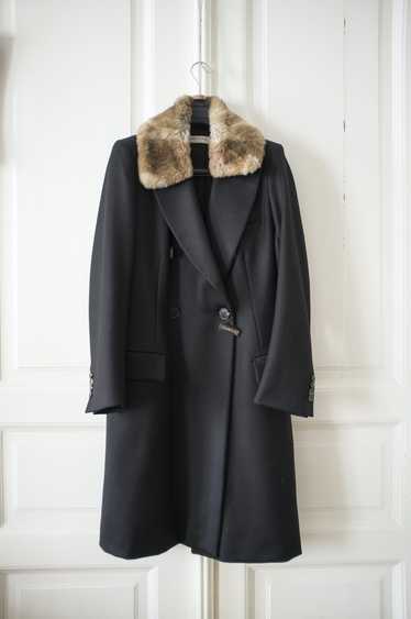 Dries Van Noten Runway Rabbit Fur Collar Coat