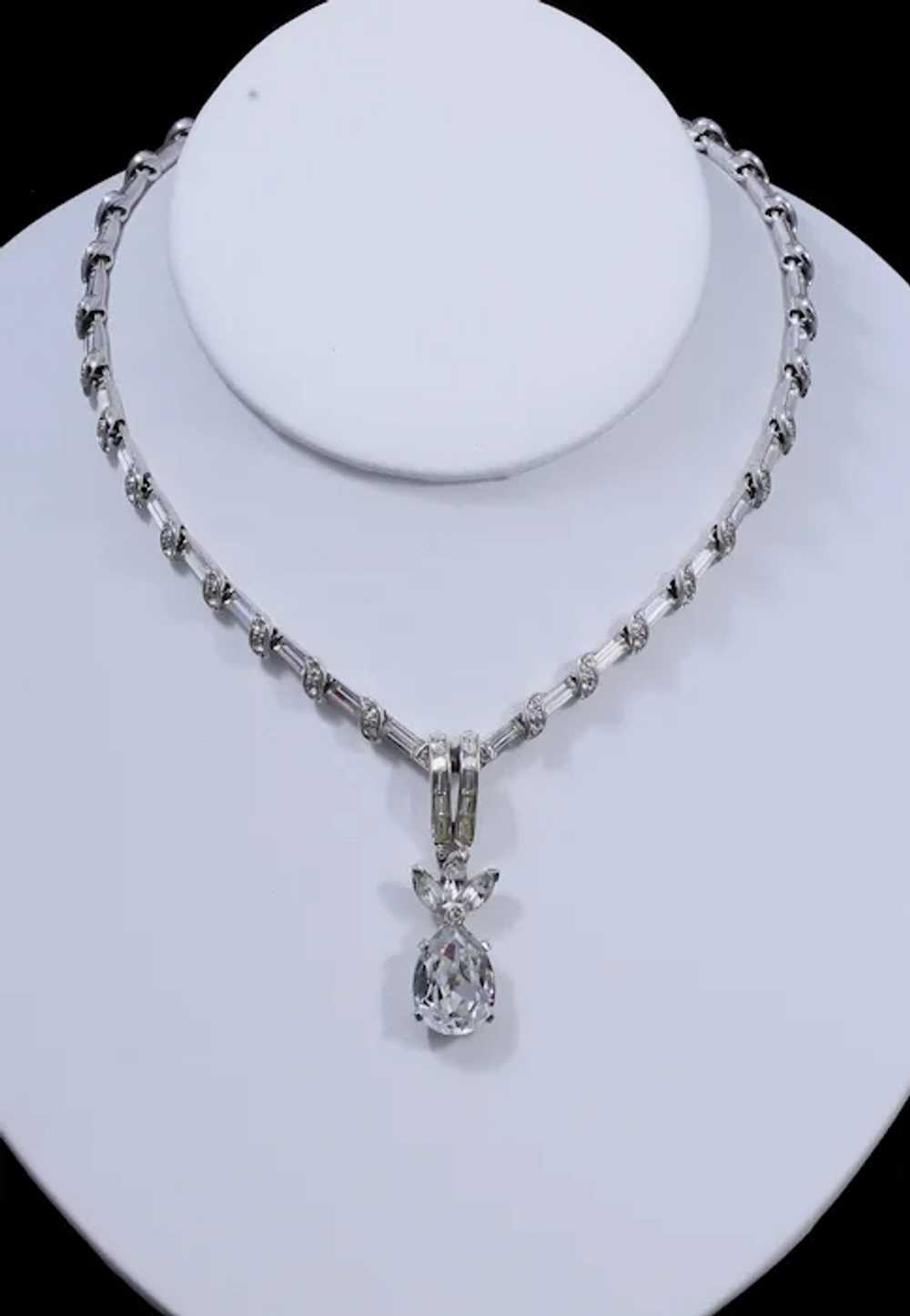 PENNINO Exquisite Rhinestone Rhodium Plated Choke… - image 2