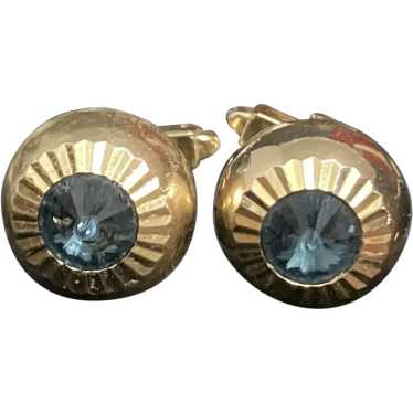 Mid-century Austrian Blue Crystal Cufflinks