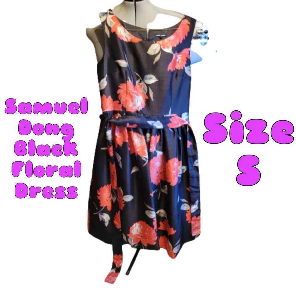 Clothing - Samuel Dong Black Floral Dress Size S - image 5