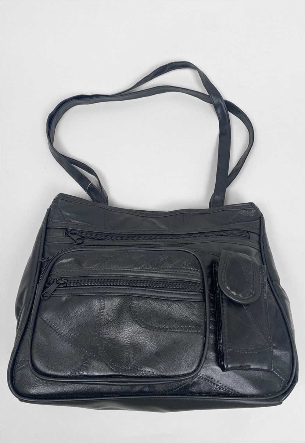Nicole Brown 90's Vintage Black Leather Patchwork… - image 5