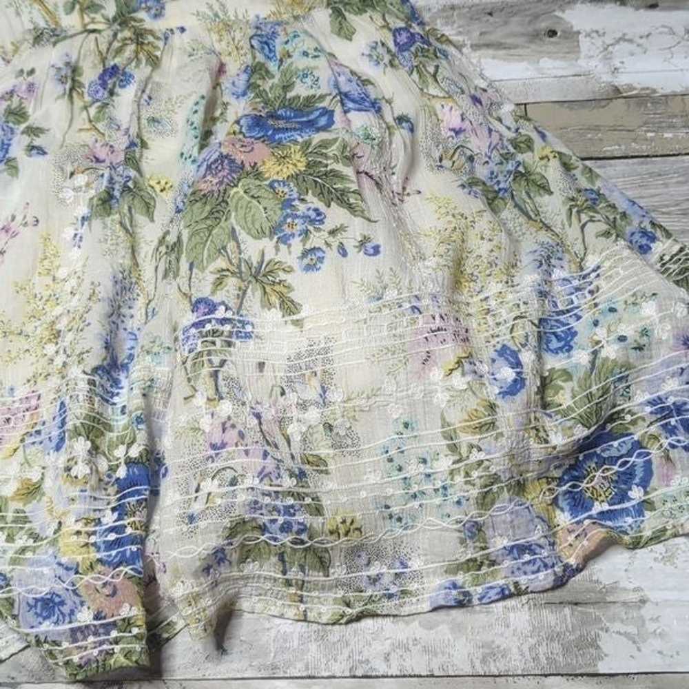 Vintage Derhy floral sheer puff fit and flare dre… - image 4
