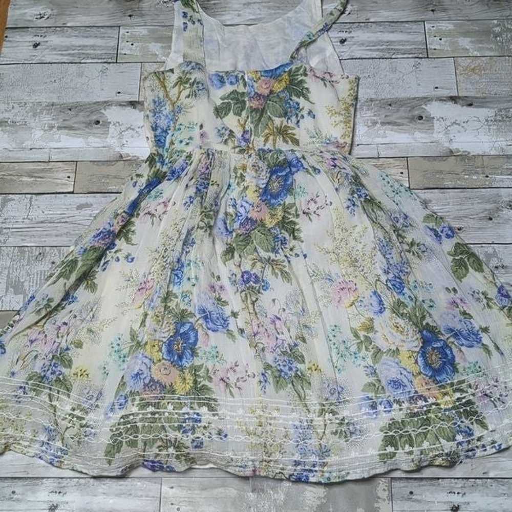 Vintage Derhy floral sheer puff fit and flare dre… - image 6