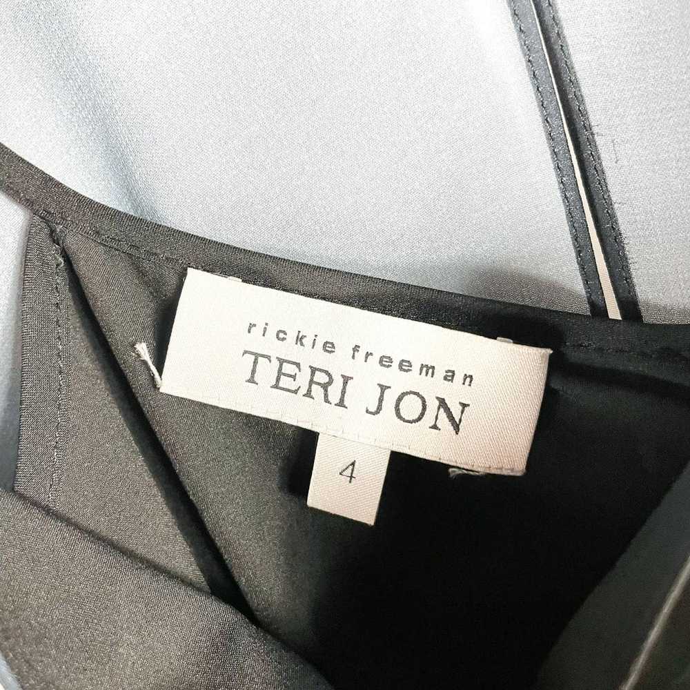 New Teri Jon Floral Caftan Gown V-Neck Black Whit… - image 5