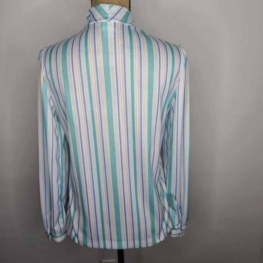 Vintage 60s 70s Pastel Striped Button Shirt - image 5