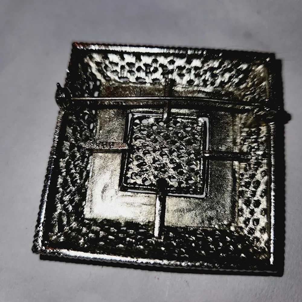 Pretty Vintage Stamped 9566 Silver Tons Geometric… - image 4