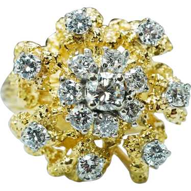 Hammerman Brothers Diamond 18k Solid Gold Flower Broo… - Gem