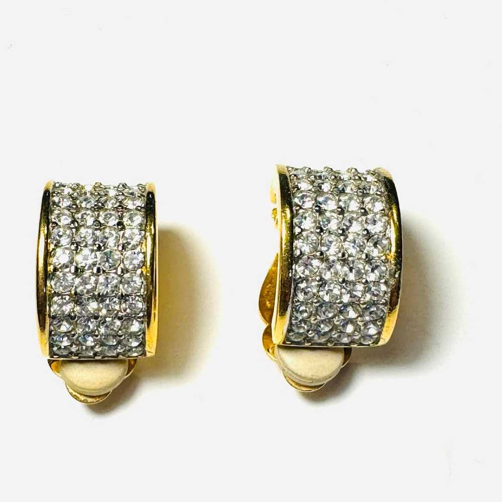 Givenchy Rhinestone Hoop Earrings - image 2