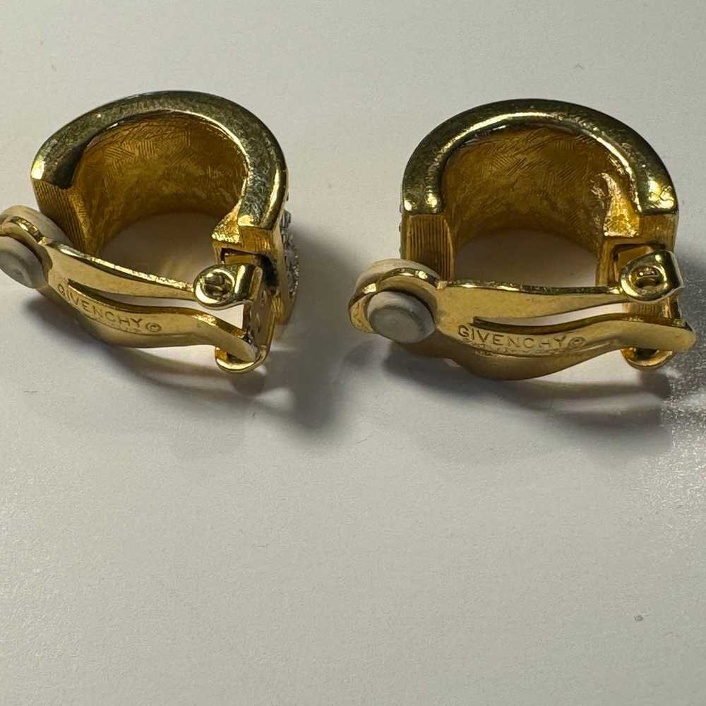 Givenchy Rhinestone Hoop Earrings - image 4