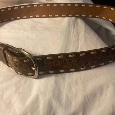 Belt Men’s hand tooled leather vintage - image 1