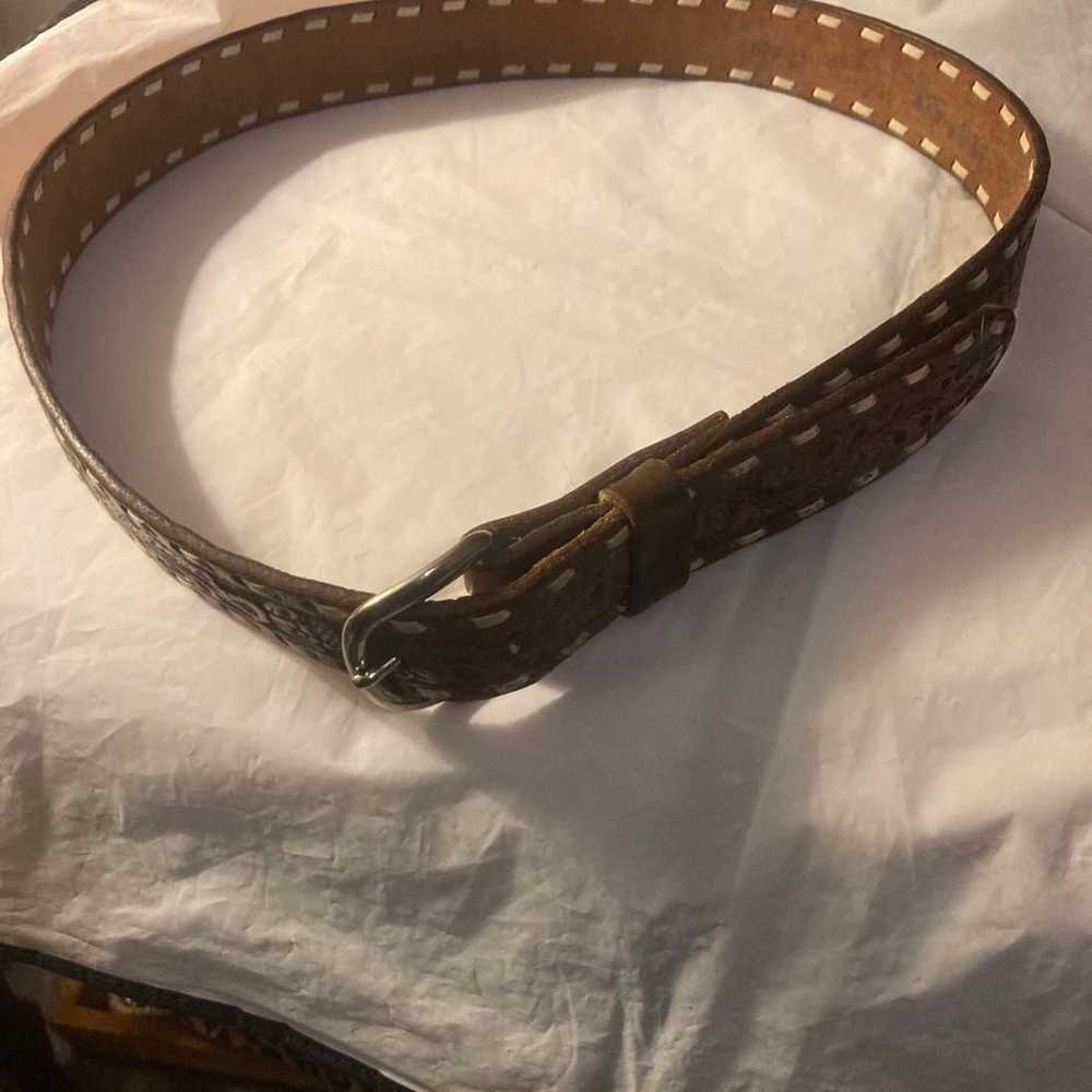 Belt Men’s hand tooled leather vintage - image 2