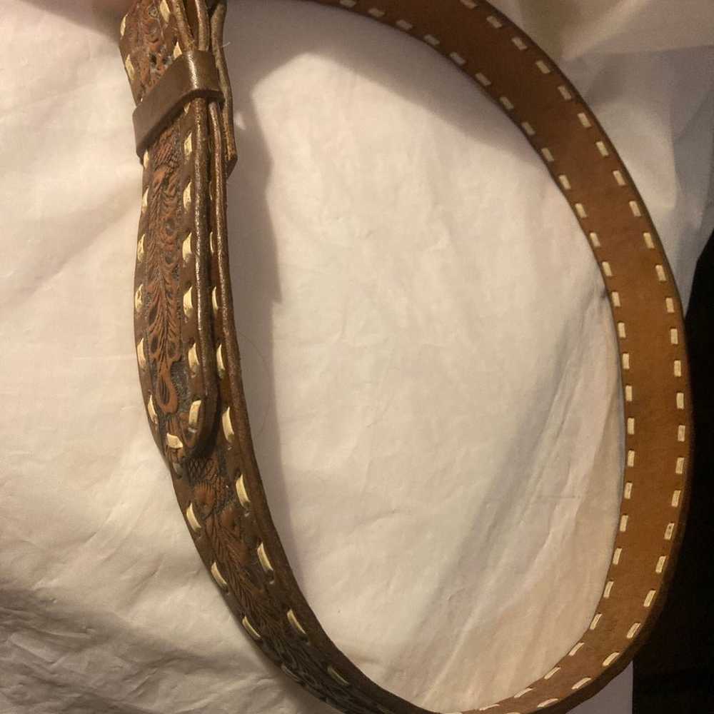 Belt Men’s hand tooled leather vintage - image 3