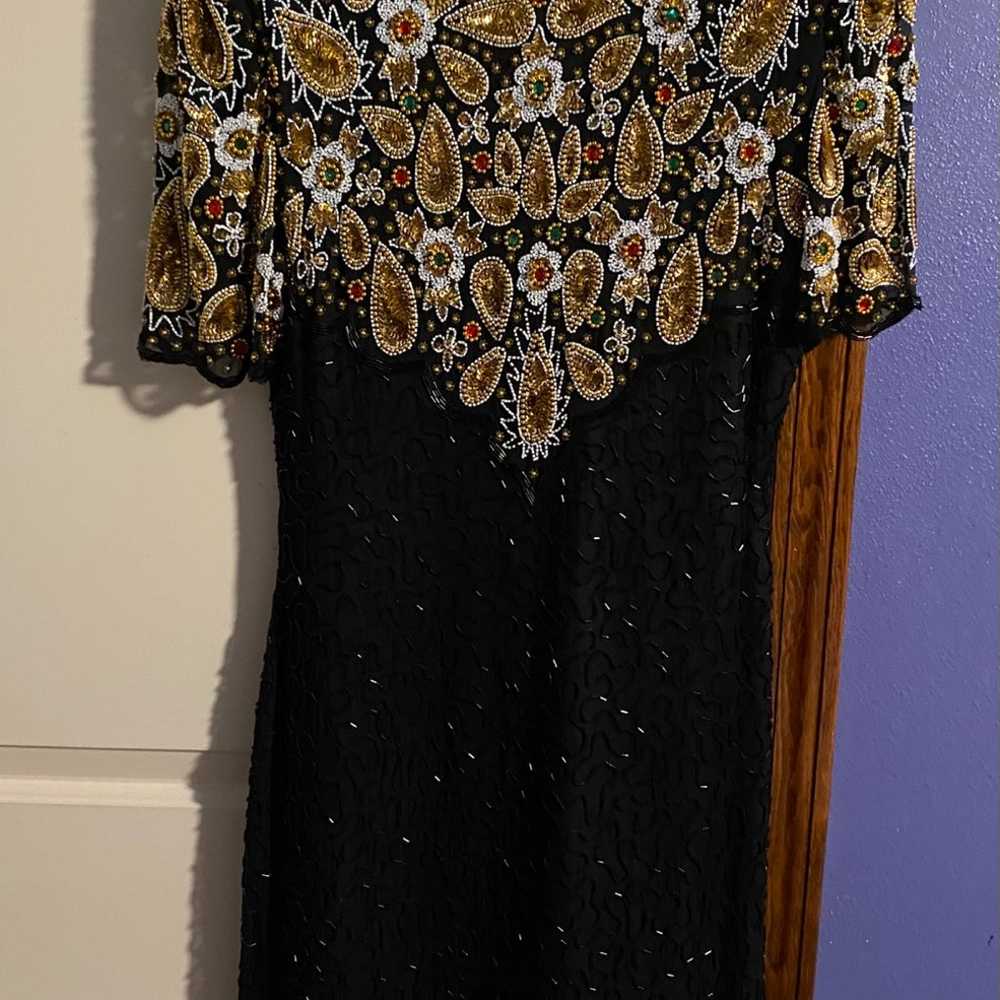 Stunning Vintage beaded dress by Laurence Kazar s… - image 1