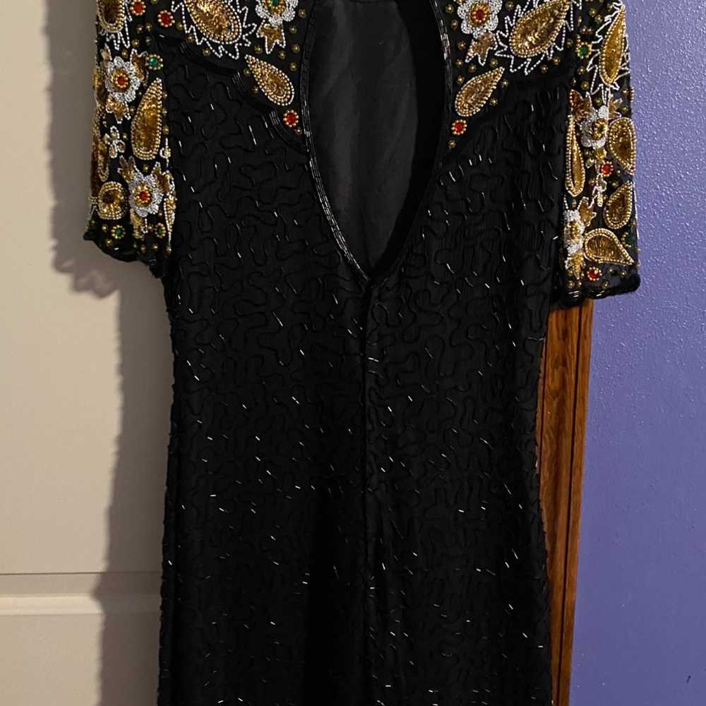 Stunning Vintage beaded dress by Laurence Kazar s… - image 7