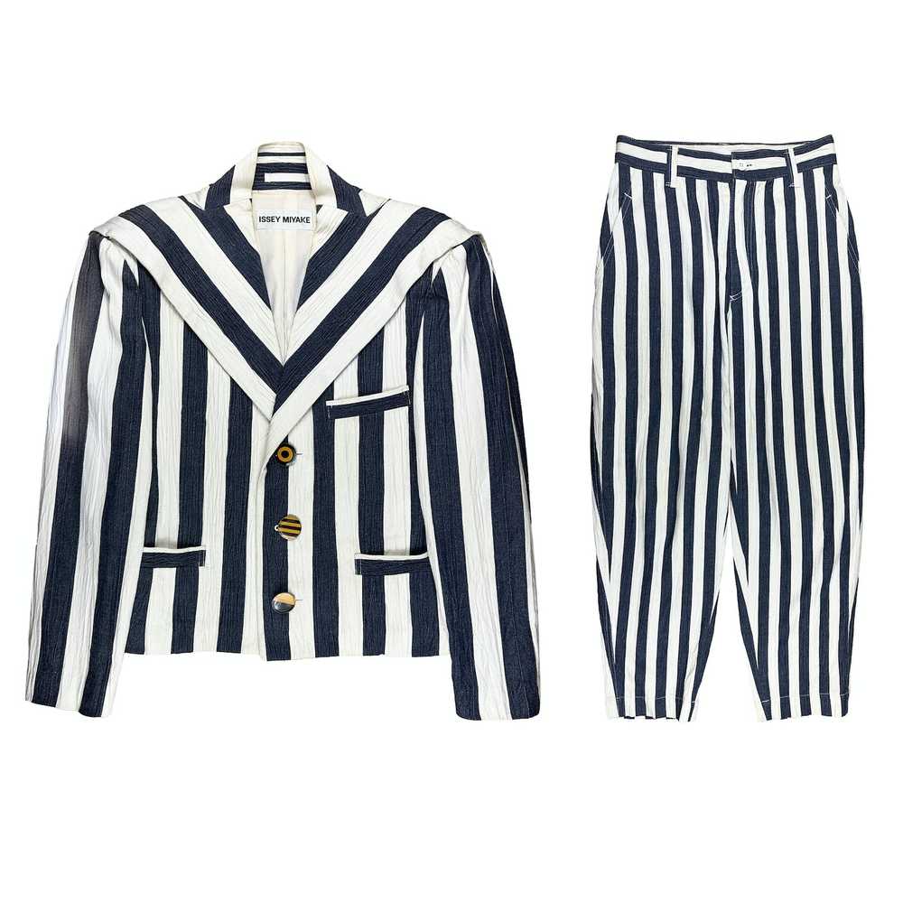 Issey Miyake 80's Striped Suit Set - image 1
