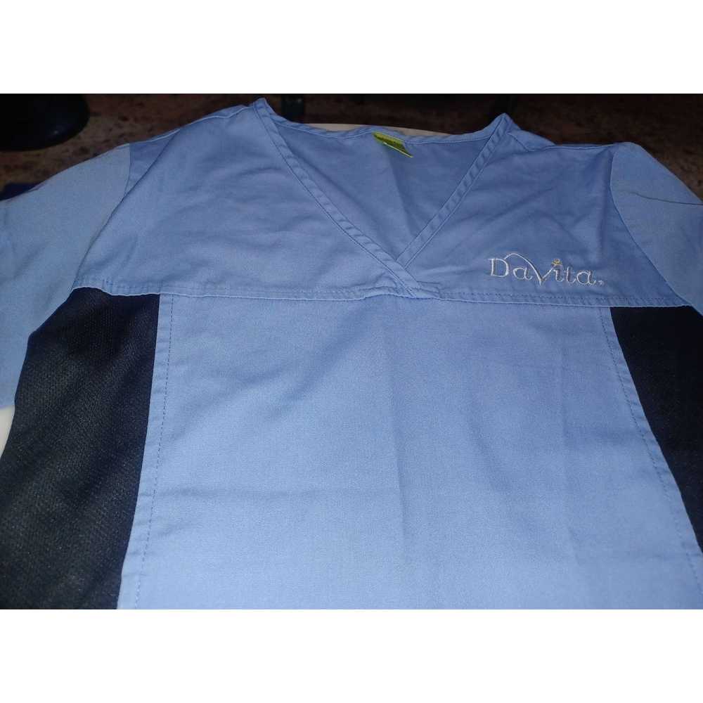 Streetwear Women's Scrub Top Lot of 2 Small Blue - image 4