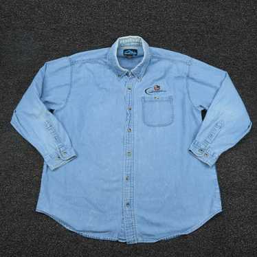 Vintage Tri-Mountain Denim Shirt Adult XL Blue Lo… - image 1