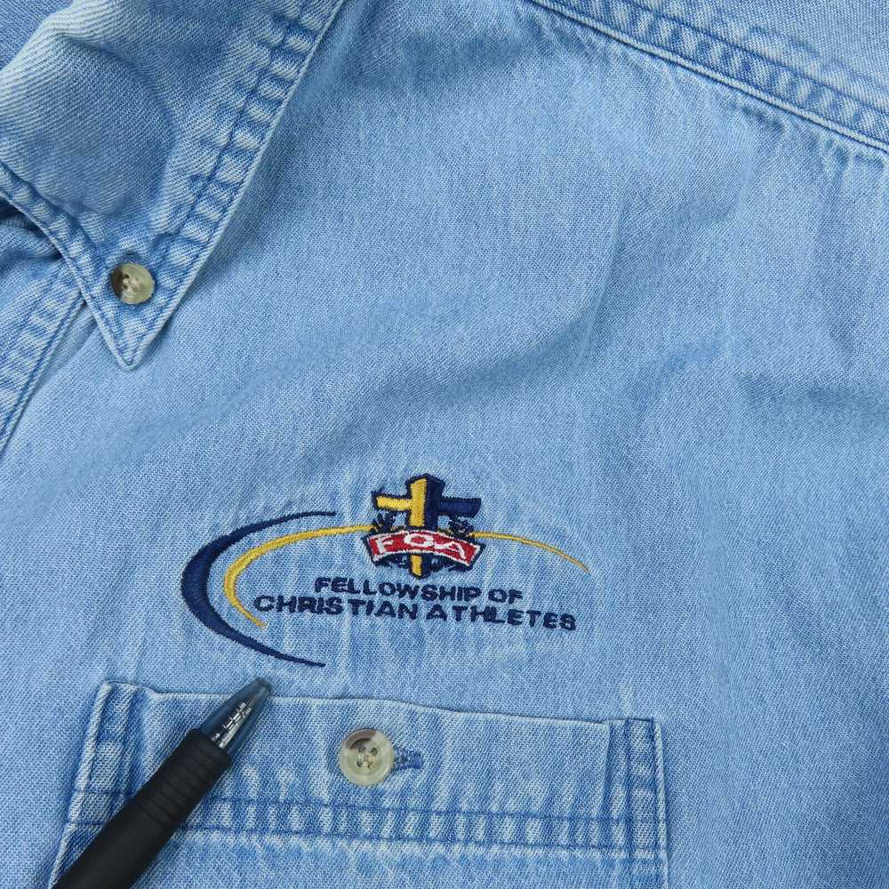 Vintage Tri-Mountain Denim Shirt Adult XL Blue Lo… - image 2