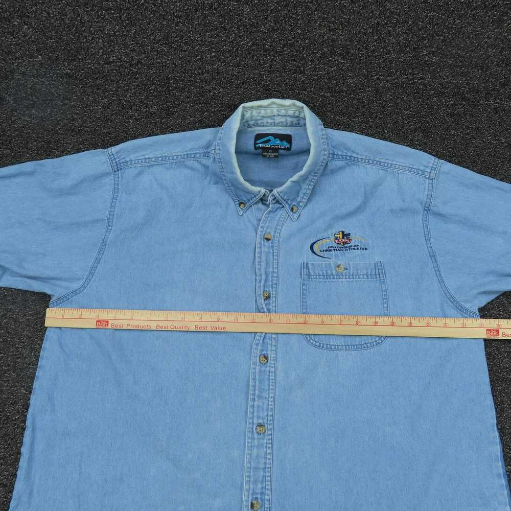 Vintage Tri-Mountain Denim Shirt Adult XL Blue Lo… - image 3