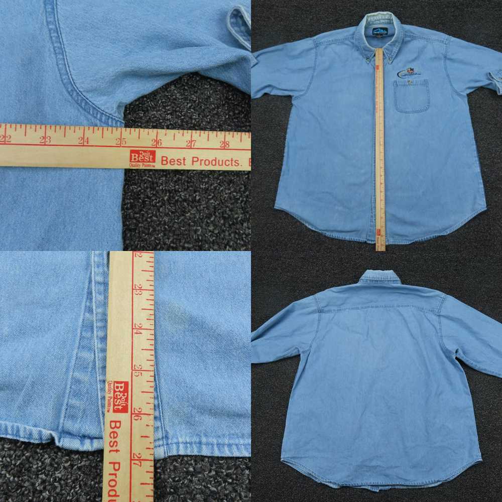 Vintage Tri-Mountain Denim Shirt Adult XL Blue Lo… - image 4