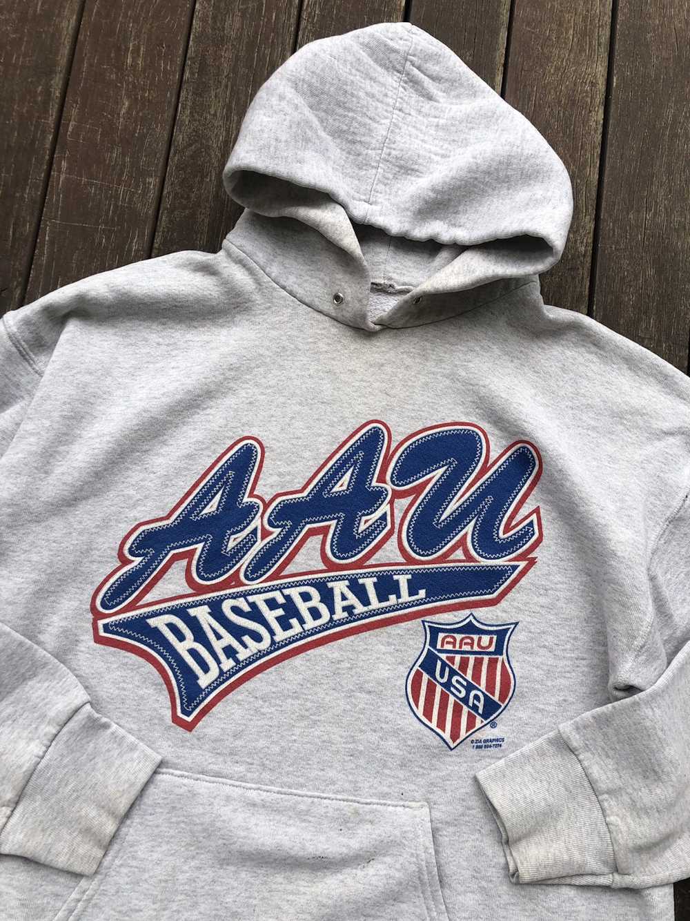 Streetwear × Vintage Vintage AAU Baseball Hoodie … - image 1