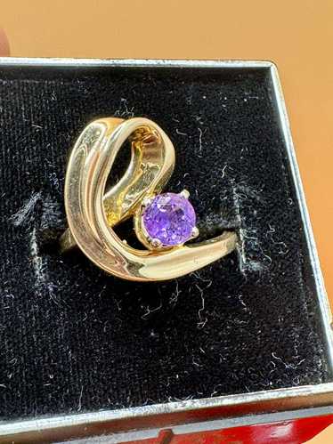 Other Solid 14k gold with amethyst / Size 6.25 / … - image 1