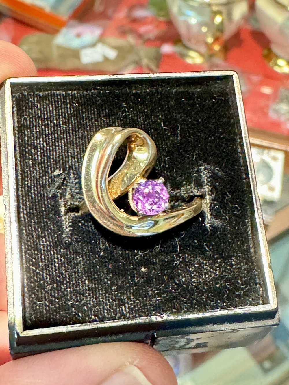 Other Solid 14k gold with amethyst / Size 6.25 / … - image 2