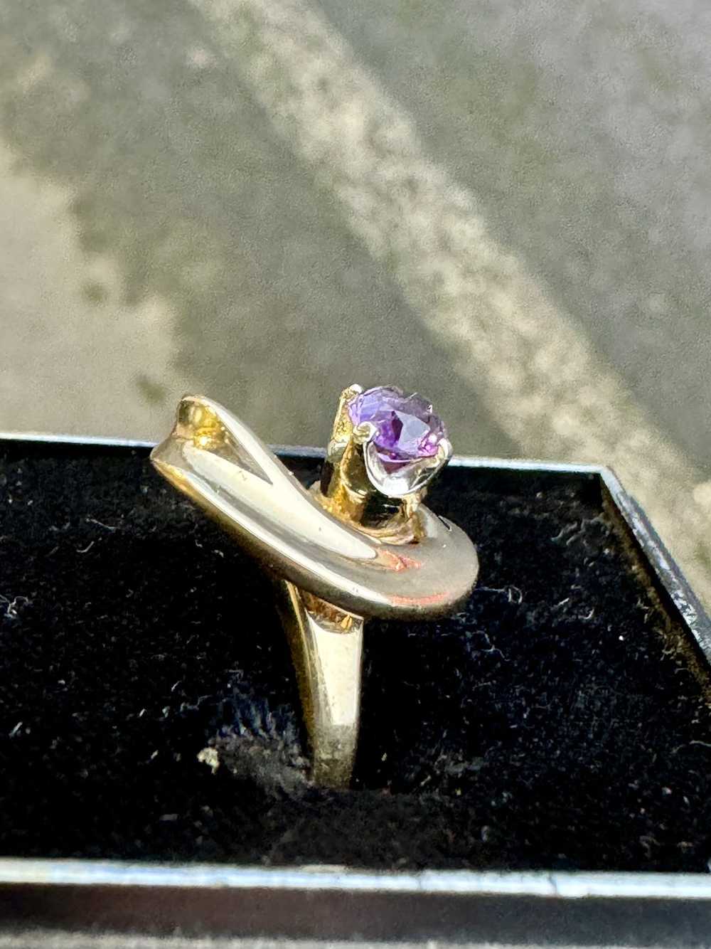 Other Solid 14k gold with amethyst / Size 6.25 / … - image 8