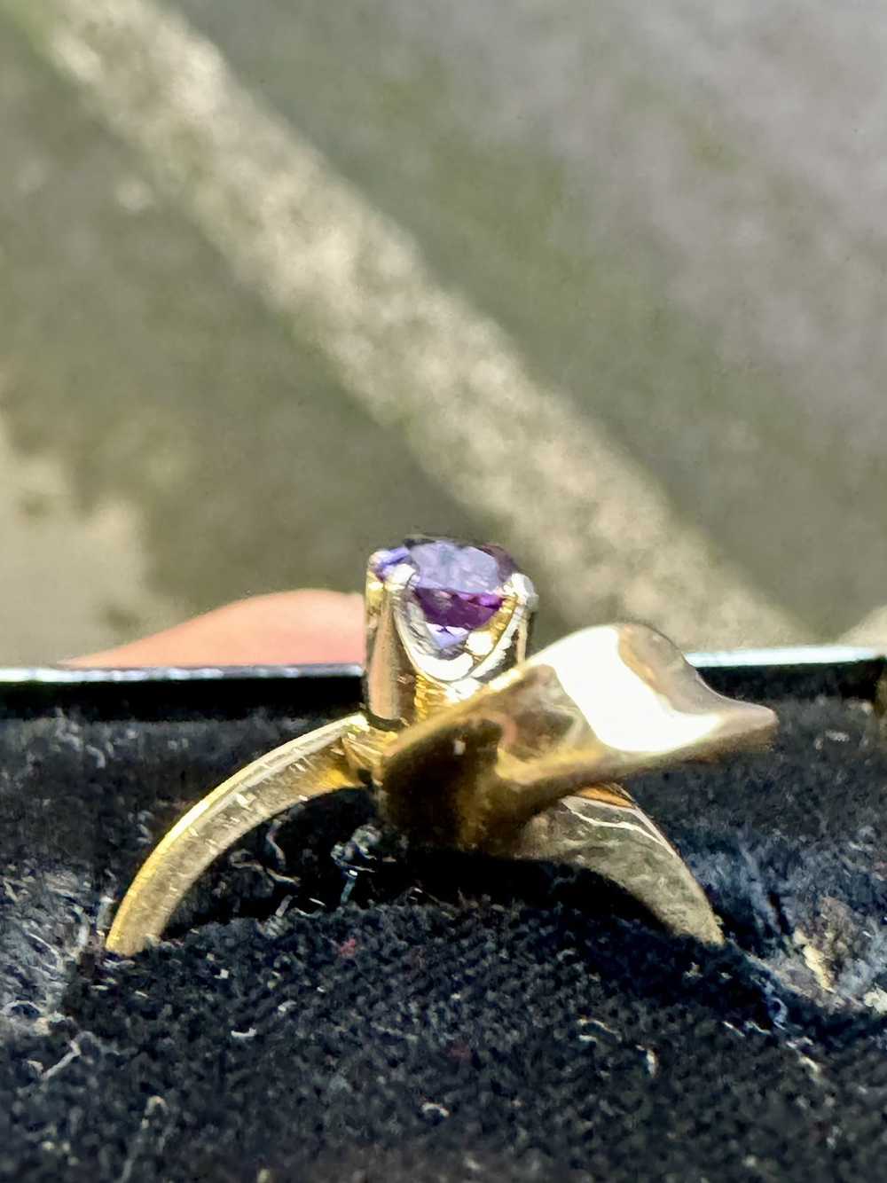 Other Solid 14k gold with amethyst / Size 6.25 / … - image 9