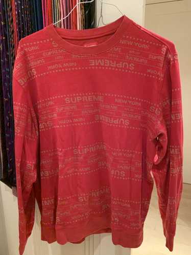 Supreme Supreme Metallic Jacquard Crewneck Red