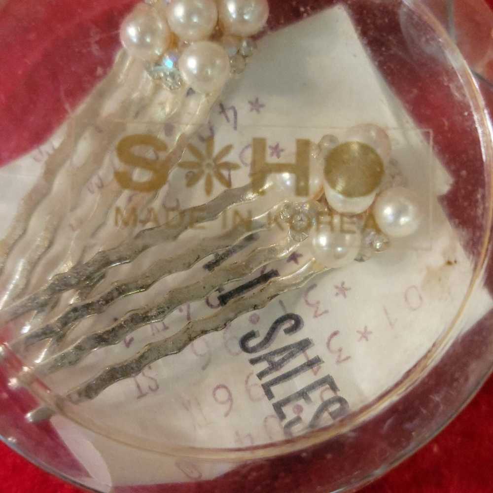 SOHO Silver Bridal Hair Comb, Pearl Hair Comb, Br… - image 5