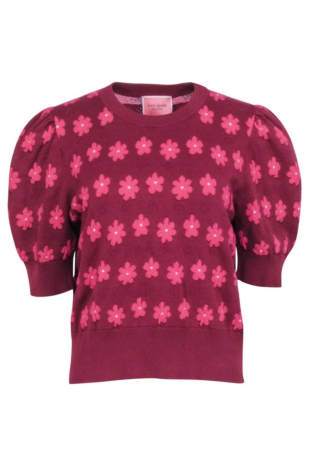 Kate Spade - Maroon & Pink "Marker Floral" Short … - image 1