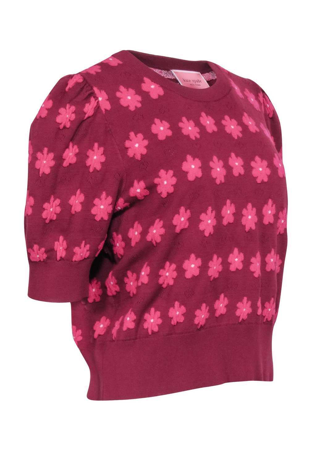 Kate Spade - Maroon & Pink "Marker Floral" Short … - image 2