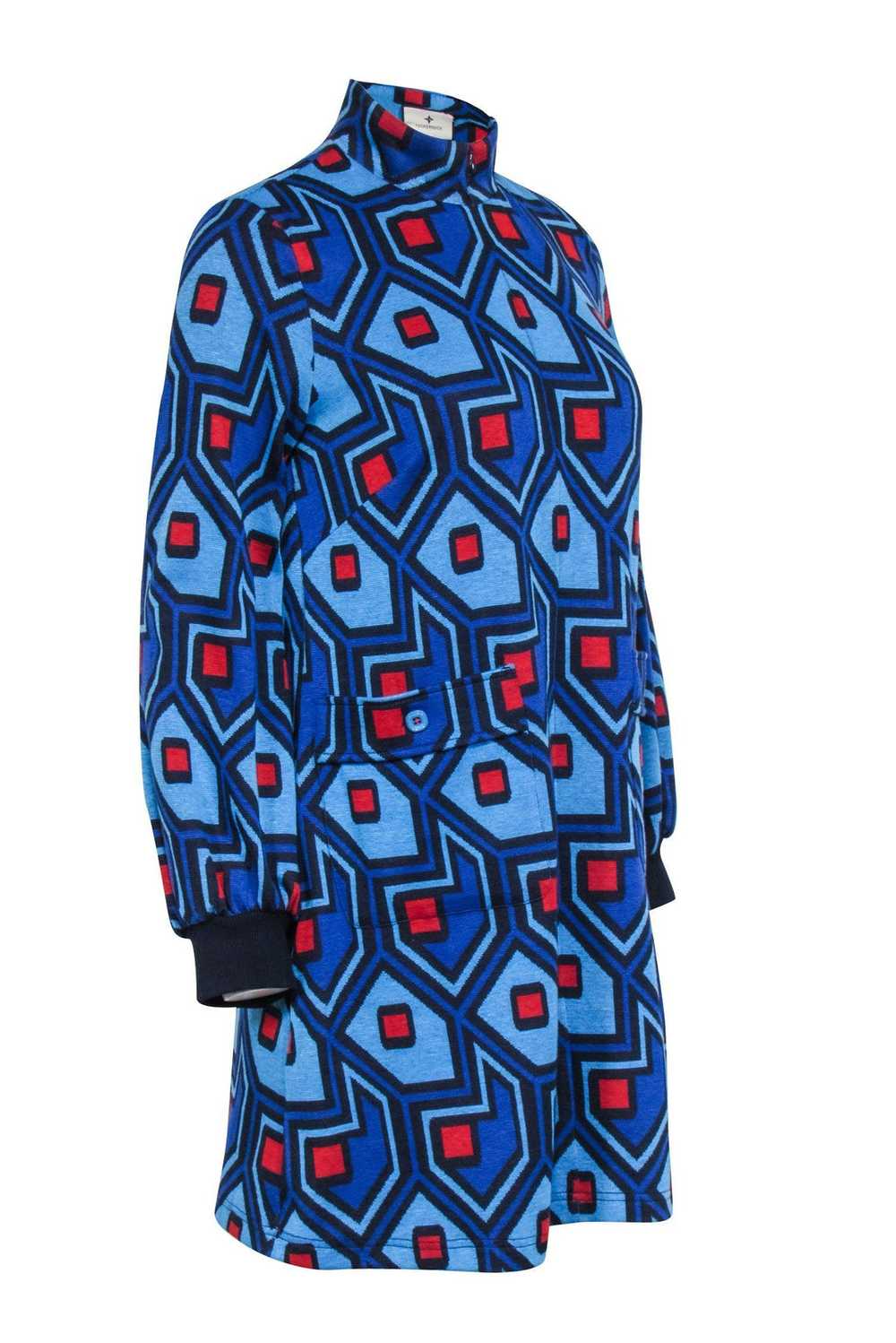 Tuckernuck - Blue & Red Geometric Print Long Slee… - image 2