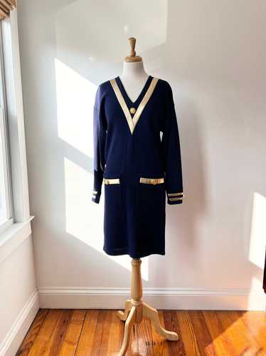 Antonella Preve 80s nautical Knit Dress (S)