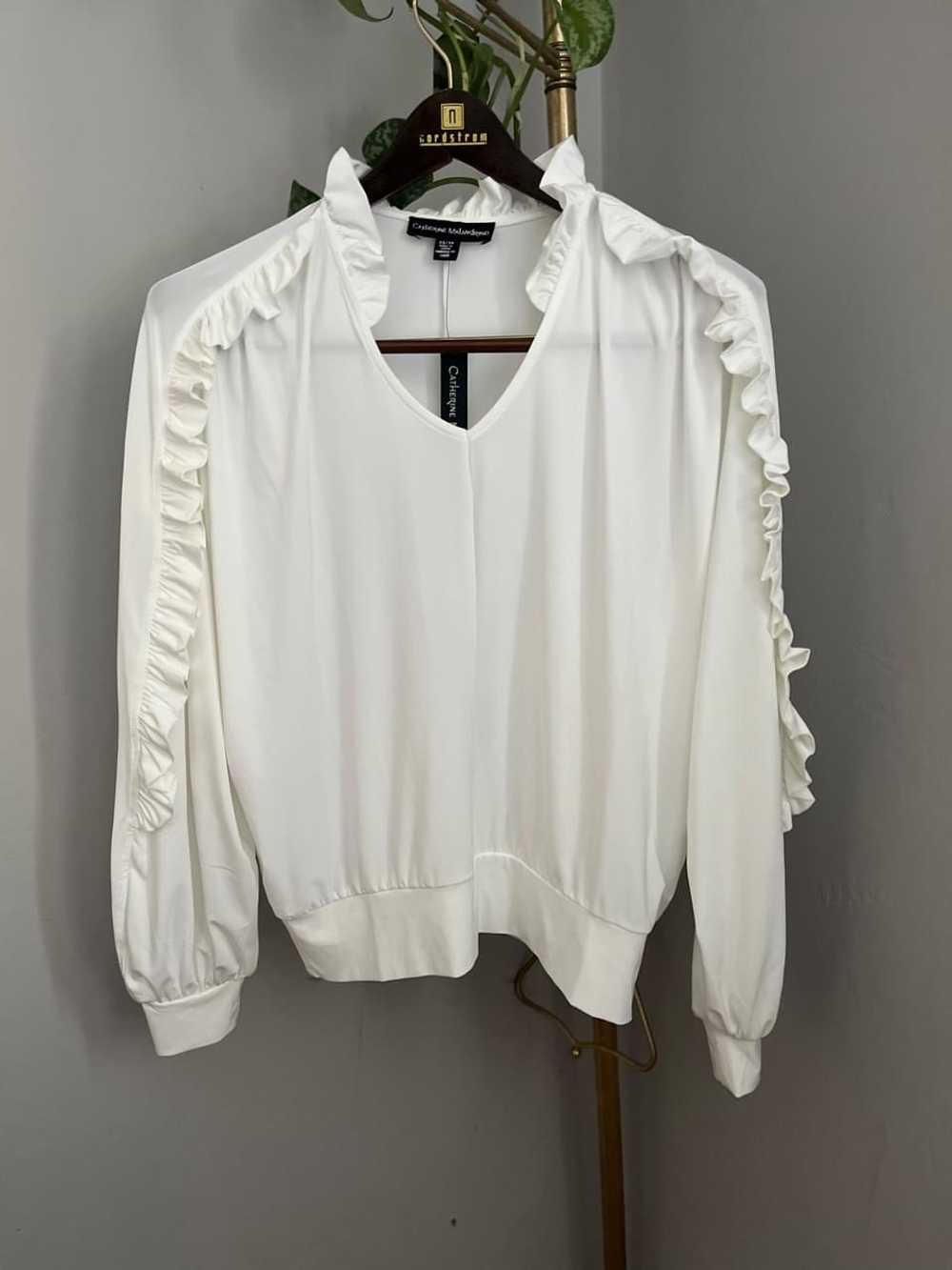 CATHERINE MALANDRINO White Ruffled Top (XS) - image 1