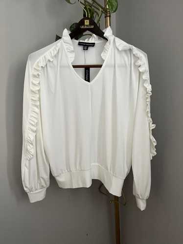 CATHERINE MALANDRINO White Ruffled Top (XS)