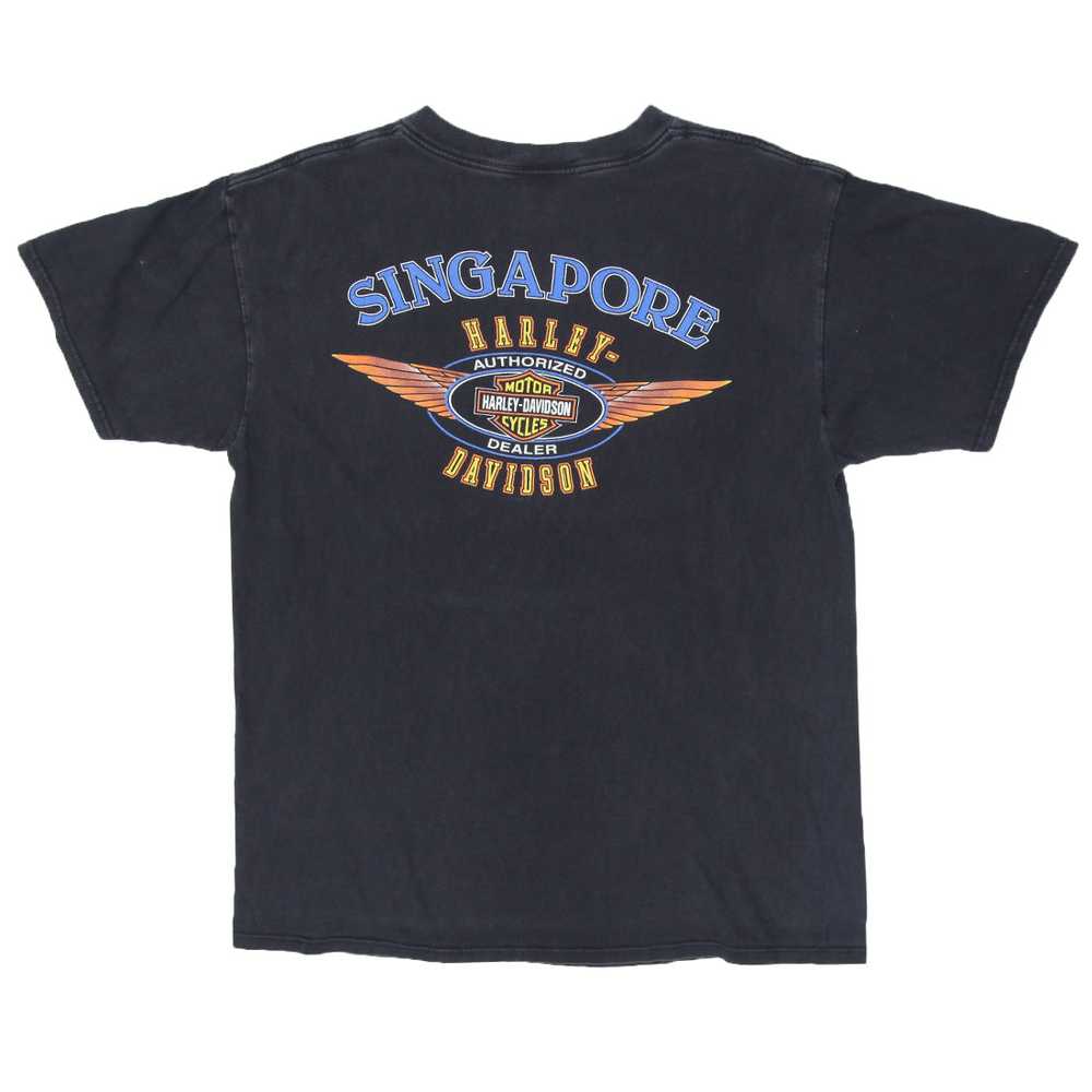 1999 Vintage Harley Davidson Singapore T-Shirt Bl… - image 2