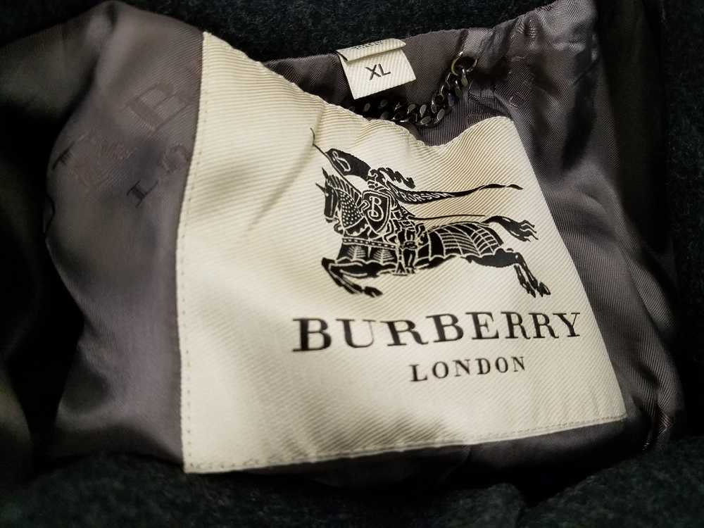 Burberry London Grey Wool Button Up Coat Men's Si… - image 3