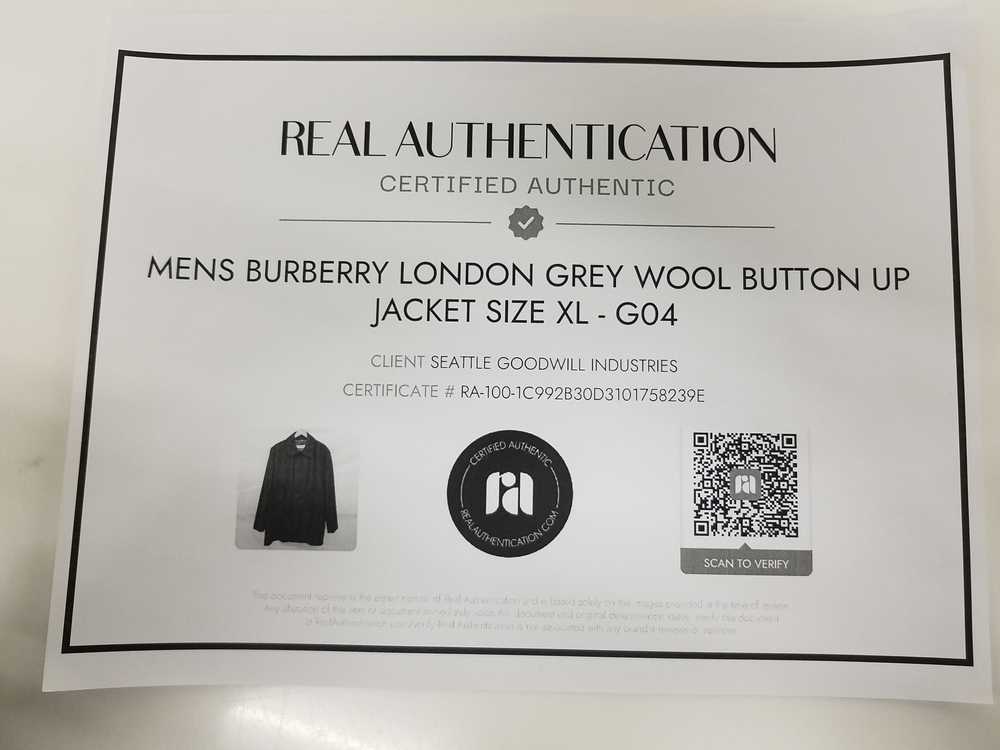 Burberry London Grey Wool Button Up Coat Men's Si… - image 5