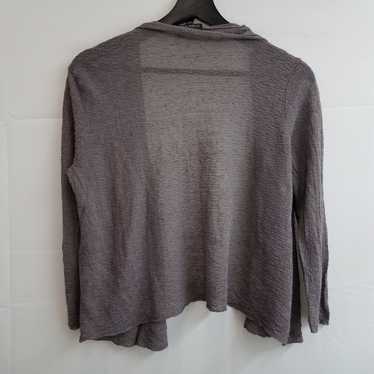 Eileen Fisher dusty purple gray open front knit c… - image 1