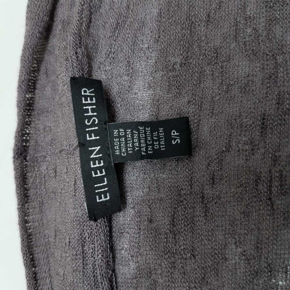 Eileen Fisher dusty purple gray open front knit c… - image 3