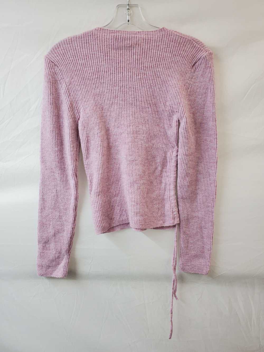 Zara Pink Ribbed Acrylic Sweater Size L - image 2