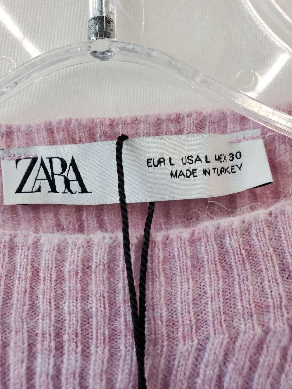 Zara Pink Ribbed Acrylic Sweater Size L - image 3