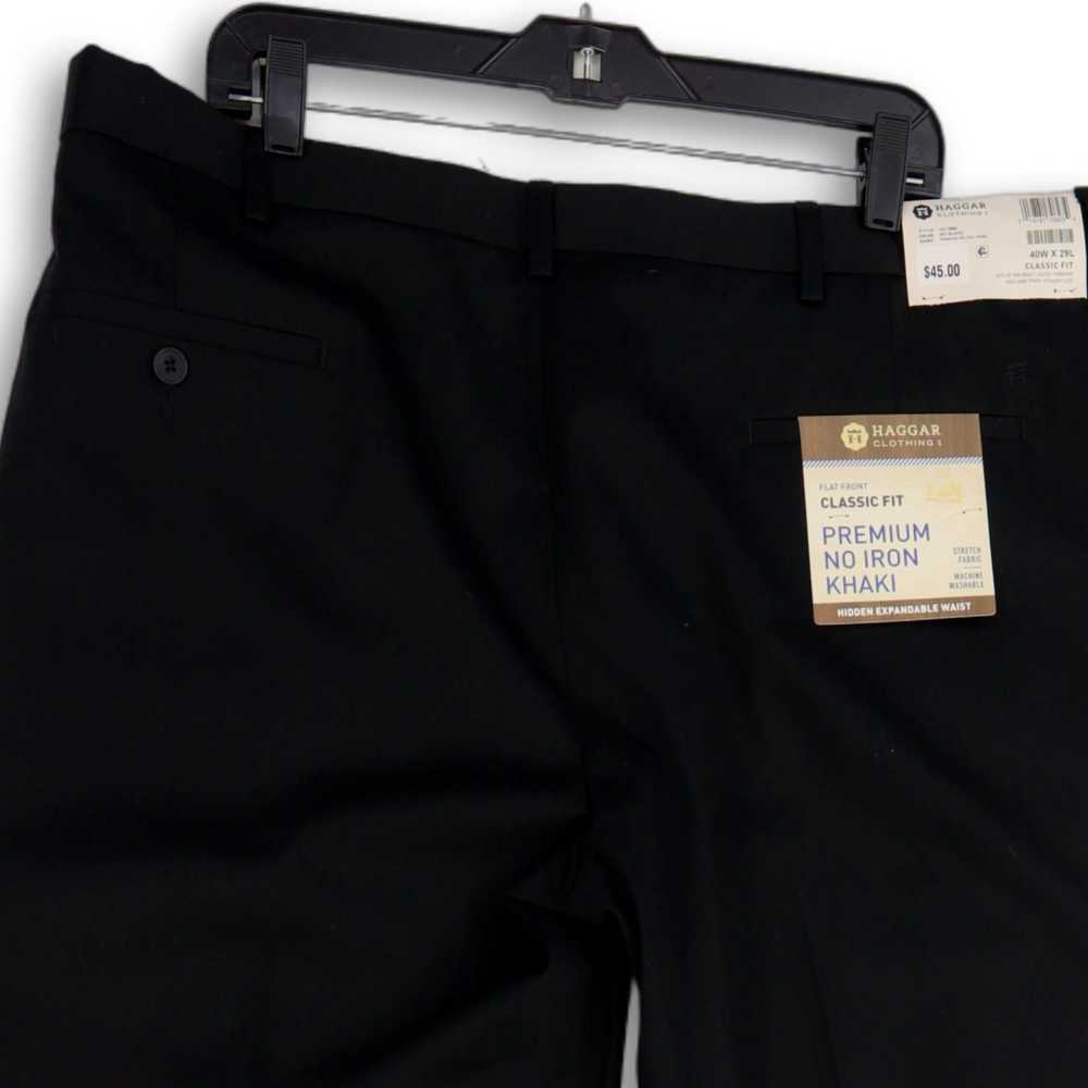 Haggar Clothing NWT Mens Black Stretch Flat Front… - image 4